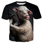 Размера плюс популярная новинка животного свиньи собаки коровы серии футболка для мужчин и женщин, 3D принт Стиль футболка Топы овцы