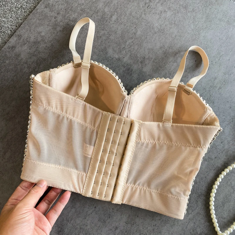 

2021 Women Hot Street Chest Studded Fashion Corset Suspender Vest Summer Tops For Sexy Short Cold Waist Erotic Active Bra Club