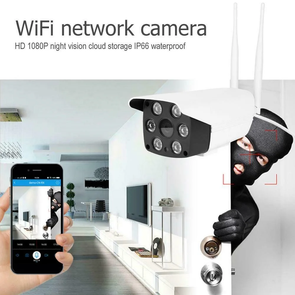Wifi камера наружная IP66 Водонепроницаемая камера ночного видения облачная камера видеонаблюдения ip-камера 1080p скорость купольная камера безопасности дропшиппинг