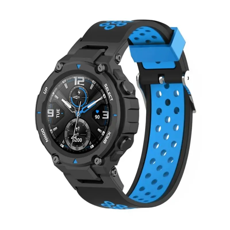 

Suitable For Huami Aamazfit T-Rex/ T-Rex Pro Adjustable Elastic Soft Silicone Strap Single Color Double Color Replaceable Strap