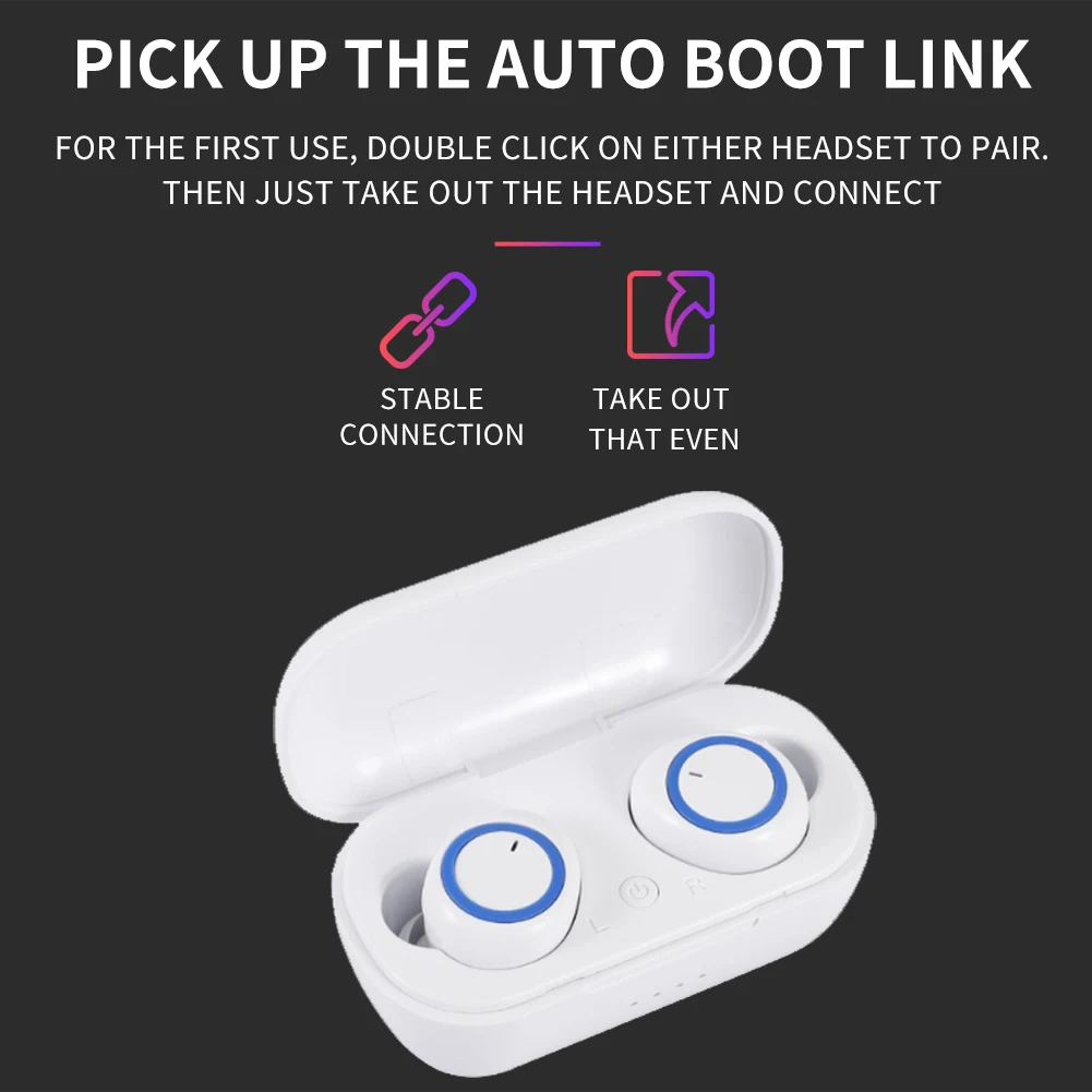 Мини наушники erlies новые беспроводные вкладыши bluetooth спортивные гарнитура