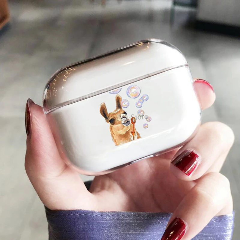 

Чехол для наушников AirPods Pro с милой ламой альпакой, прозрачный защитный чехол для Airpods 3, зарядное устройство
