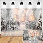 Рождественский фон зимняя елка Блестящий Фон Рождество Белый снег с новым годом Фото фоны для детей новорожденный портрет