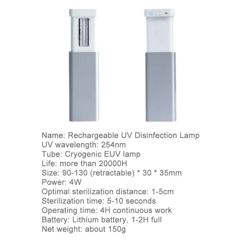 

Ultraviolet Germicidal Light LED Portable Handheld Non-toxic Disinfection Light For Mask Tableware Keyboard Kill Mite Lights
