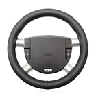 Прошитая вручную черная искусственная кожа Противоскользящий мягкий чехол рулевого колеса автомобиля для Ford Mondeo Mk3 2002-2006