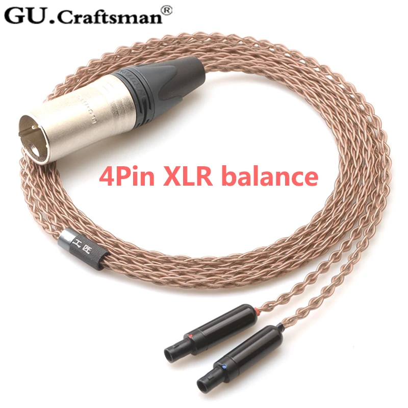 Медь GUcraftsman 6N OCC для SENNHEISER HD800 HD800s HD820 4Pin XLR 2 5 мм/4 4 мм балансировочный кабель