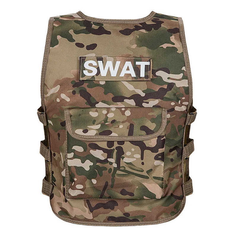 Детский тактический жилет SWAT Детский Регулируемый Открытый военный жилет куртка одежда боевой жилет
