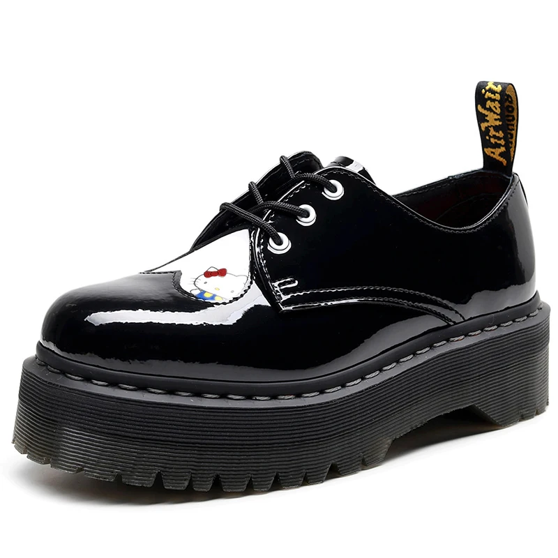 Обувь на платформе в готическом стиле Лоферы Женская повседневная обувь из