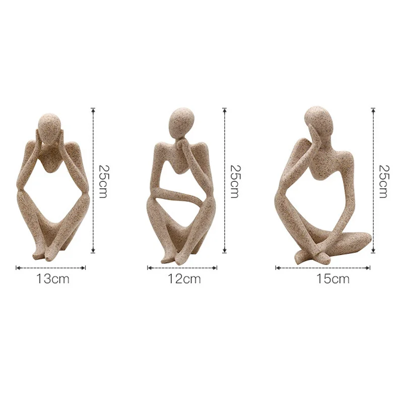 

Modern European Style Resin Abstract Thinker Statue For Decoration Simple Sculpture Figurine Hotel Office Home Decor New