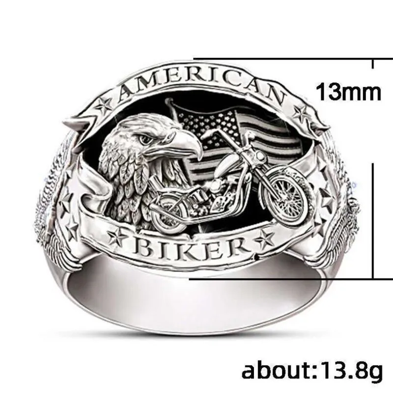 

Men's fashion temperament retro style eagle totem ring gothic popular hip-hop locomotive banquet accessories commemorative gift