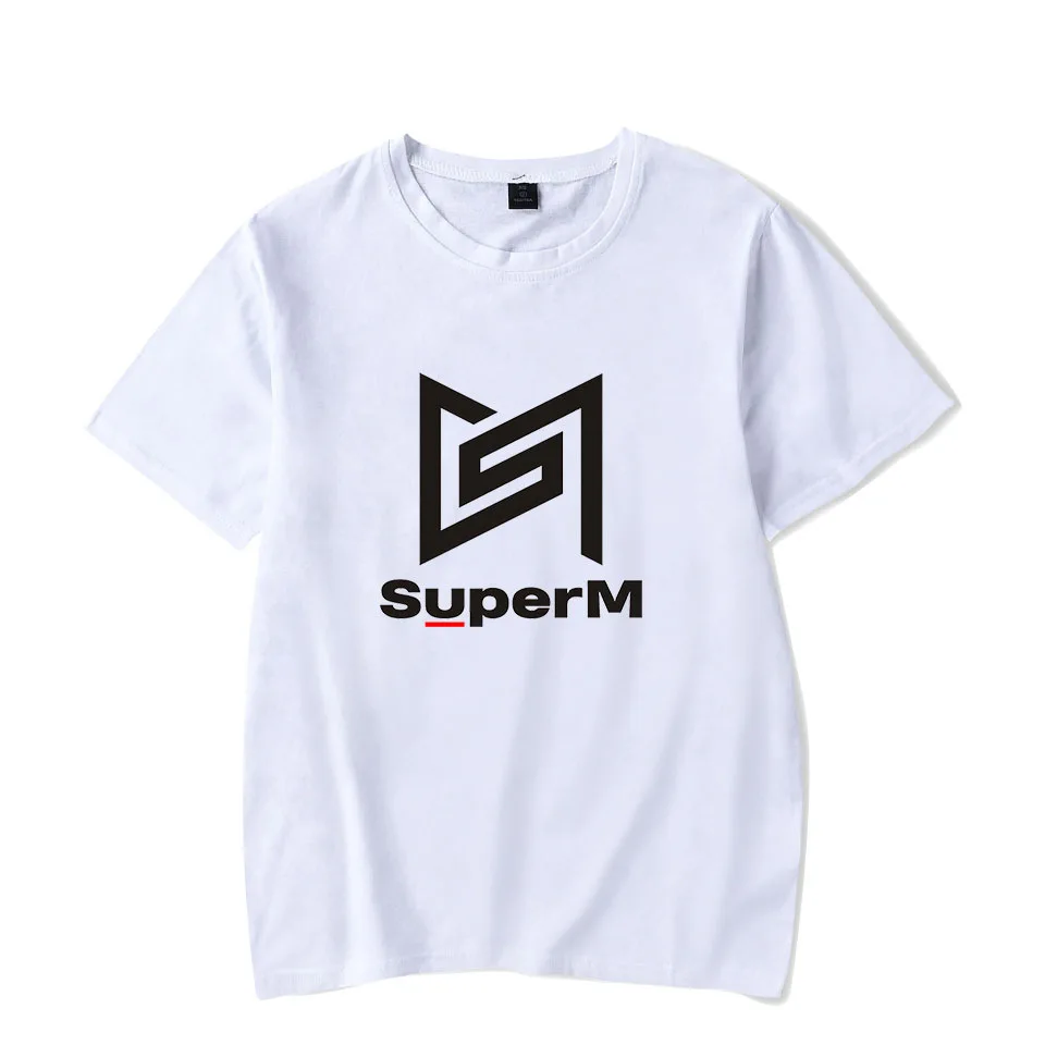 Korean Fashion KPOP SuperM T Shirt Women Men Summer O-neck Short Sleeve Cotton T-shirt K-POP Super M Album Graphic Tees