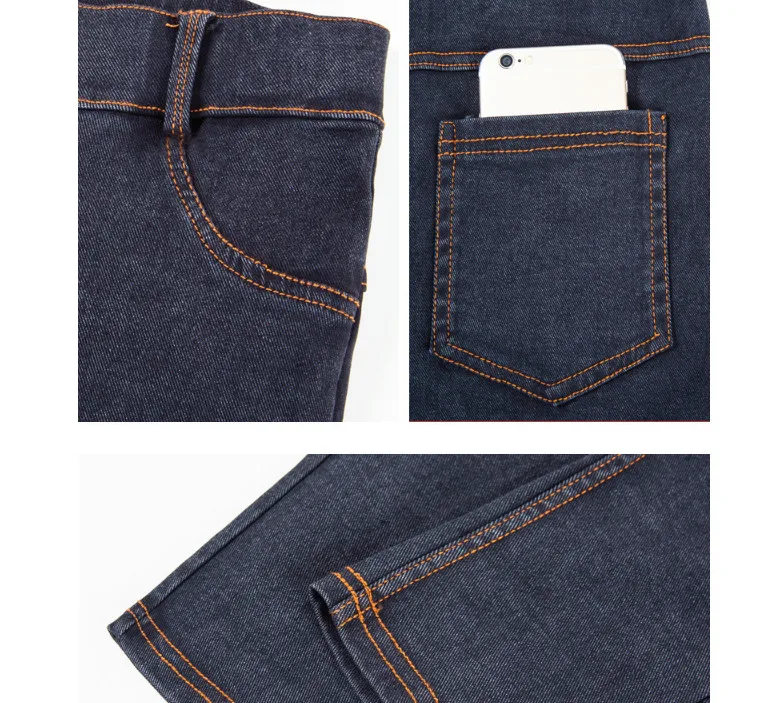 Womens Plus Size Jeans Spring And Summer Vintage Pencil Pants Denim Elastic Butt Lifting Push UP Mom ouc469J | Женская одежда