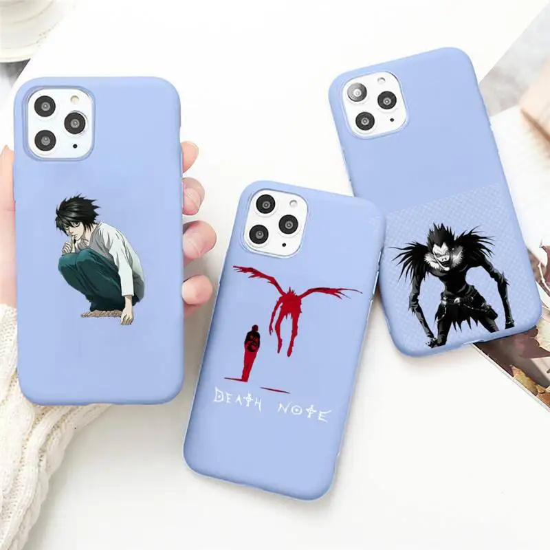 

Anime rem and misa death note Phone Case Candy Color for iPhone 6 7 8 11 12 13 s mini pro X XS XR MAX Plus
