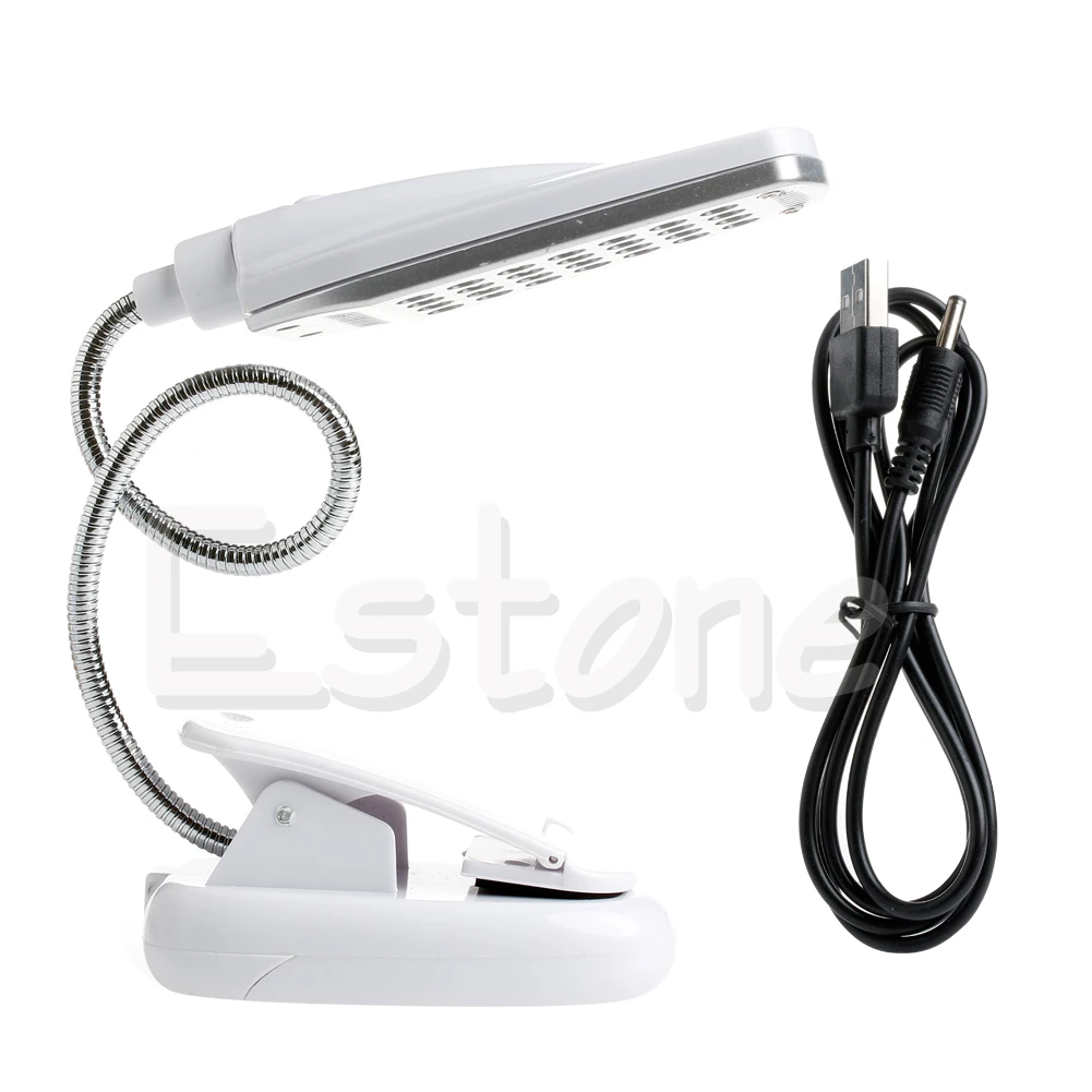 

1PC Flexible USB 28 LED Light Clip-on Beside Bed Table Desk Reading Book Lamp