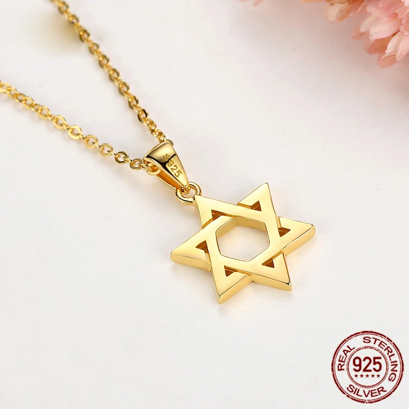 Женское винтажное ожерелье TONGZHE Collare Magen Star Of David из серебра 925 пробы | Украшения и
