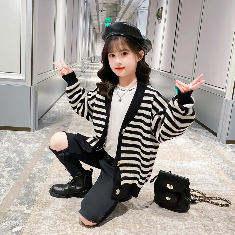 

New Spring Winter Girl Coat Jackets Warm Clothing Kids Teenage Children Tops Thicken High Quality Cardigan Sweater All-Match