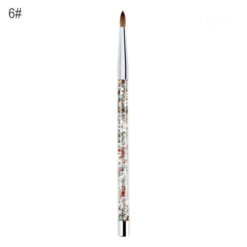 

1PC Acrylic UV Gel Nail Brush For Acrylic Powder Manicure Acrylic Nails Round Nail Art Brush Pens With Liquid Glitter Handle