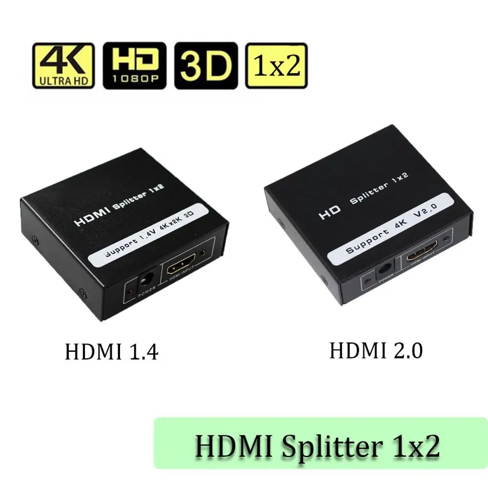 4K HDMI сплиттер Swithcer 1x2 1x4 1x8 1 в 2 выхода Дистрибьютор HDCP 4 1080P с вилкой питания для HDTV