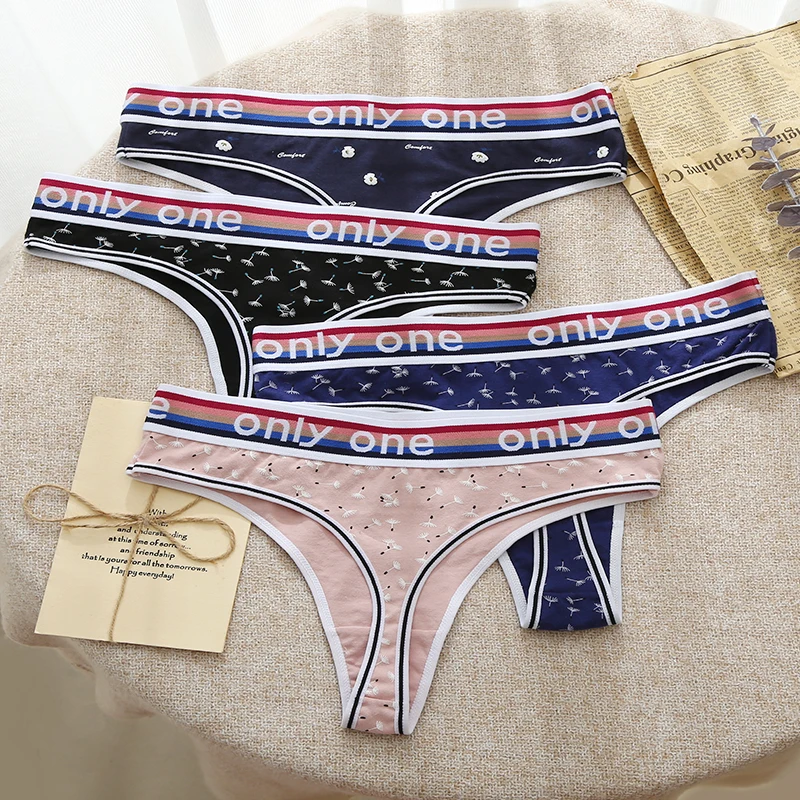 3 шт./компл. стринги хлопковые трусы женское нижнее белье сексуальные женские