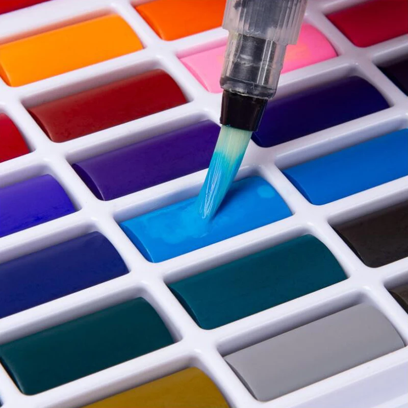 Твердый пигмент акварельные краски с акварельными кисточками набор ручек