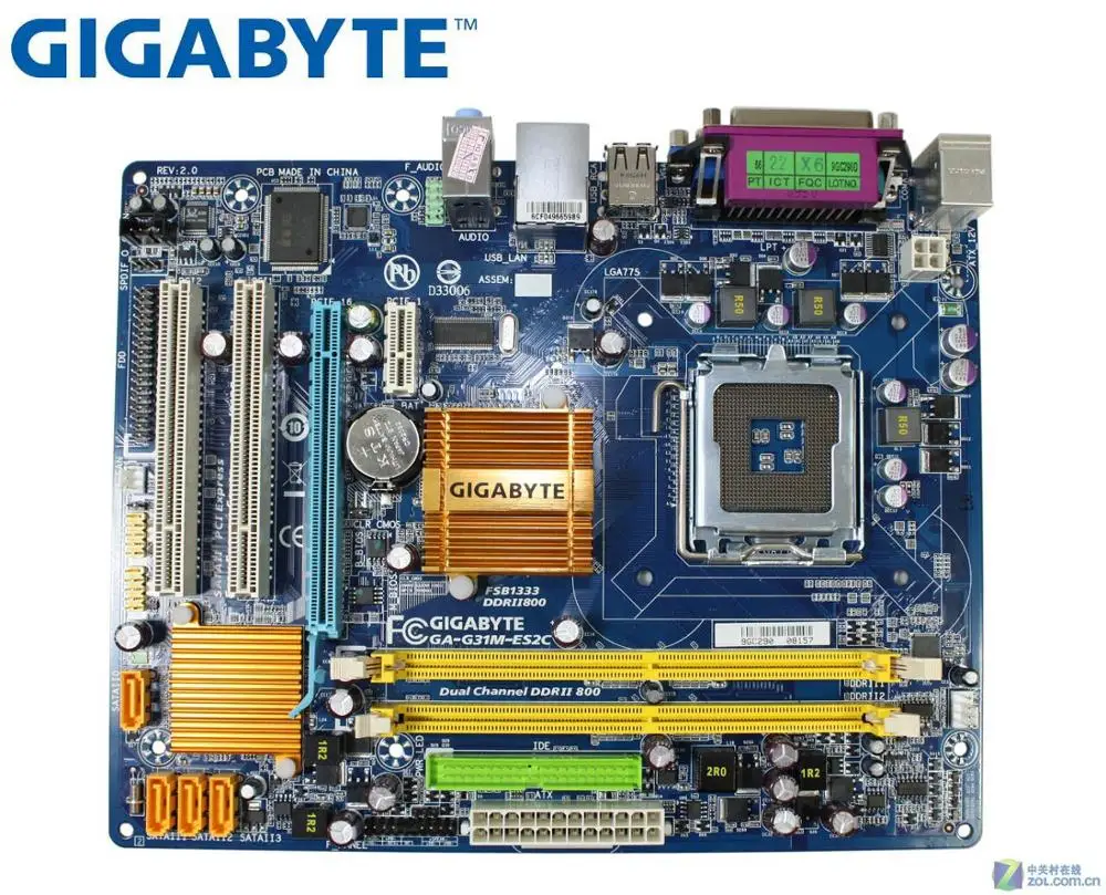 Оригинальная Материнская плата Gigabyte материнская LGA 775 DDR2 для настольного ПК б/у с
