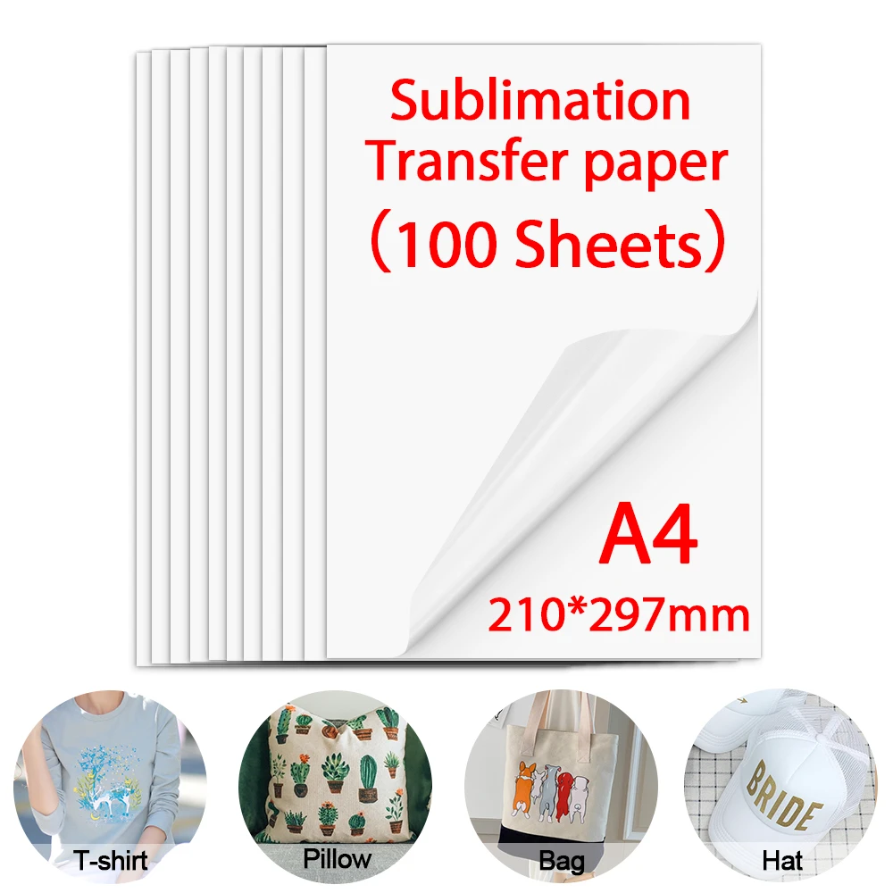 10/20/30/40/50/100 Sheets Sublimation Heat Transfer paper A4 Sublimation Printing Paper for Polyester T-Shirt Fabrics Clothes