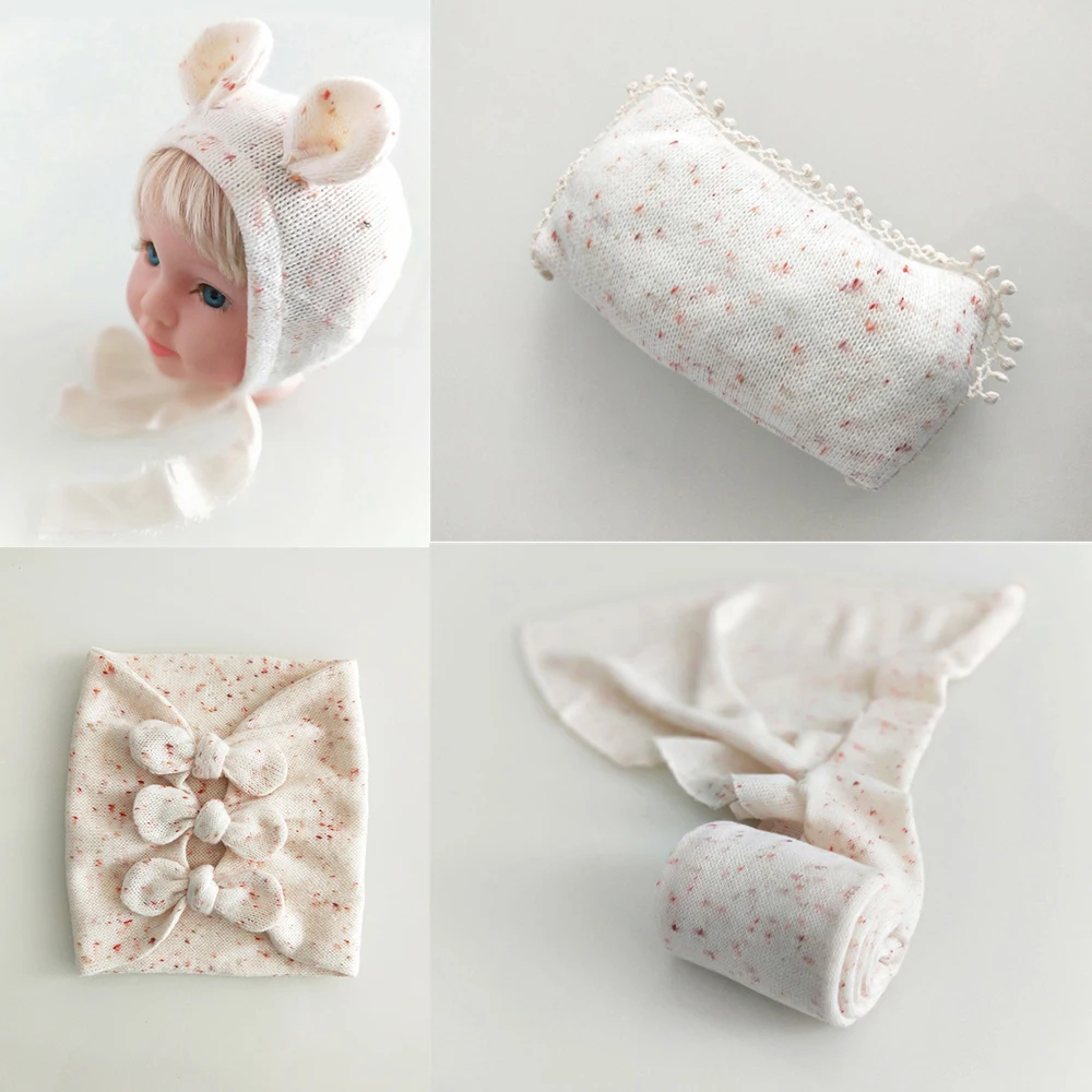 D&ampJ 4pcs/5pcs Newborn Sets Photography Props Baby Posing Pillow Hat Bonnet Wraps Background Blanket Fotografia Studio | Детская