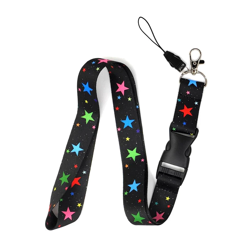 

55*2.5CM Mobile Phone Keychain Straps Rope Charm Neck Strap Lanyard for ID Card keycord DIY Lanyard Hang Rope Star Pattern