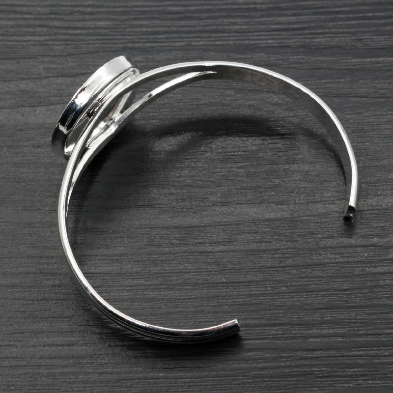 Высокое качество 25 мм посеребренный Браслет База пустые результаты лоток рамка