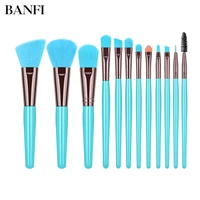 banfi blue makeup brushes set eyeliner eyelash solid eye shadow cosmetic blending beauty tool kit maquiagem