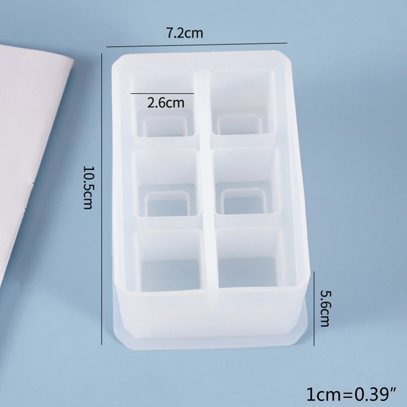 

DIY Silicone Resin Molds, Casting Molds Set, Silicone Jewelry Box Molds with Lid, 6-Slot Lipstick Storage Rack Epoxy Resin