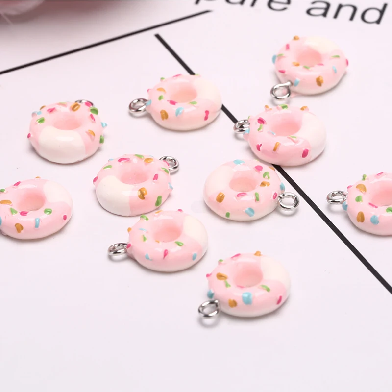 10 шт./компл. милые Подвески в виде пончиков для браслетов ожерелий сережек
