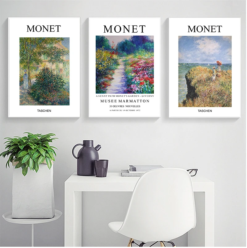 

Claude Monet Classic Vintage Abstract Painting Exhibition Posters Canvas Print Wall Pictures Bedroom Living Room Home Wall Decor