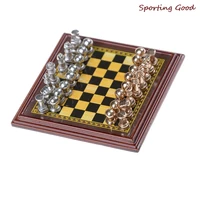classic zinc alloy chess pieces wooden chessboard chess game set with king outdoor game chess high quality