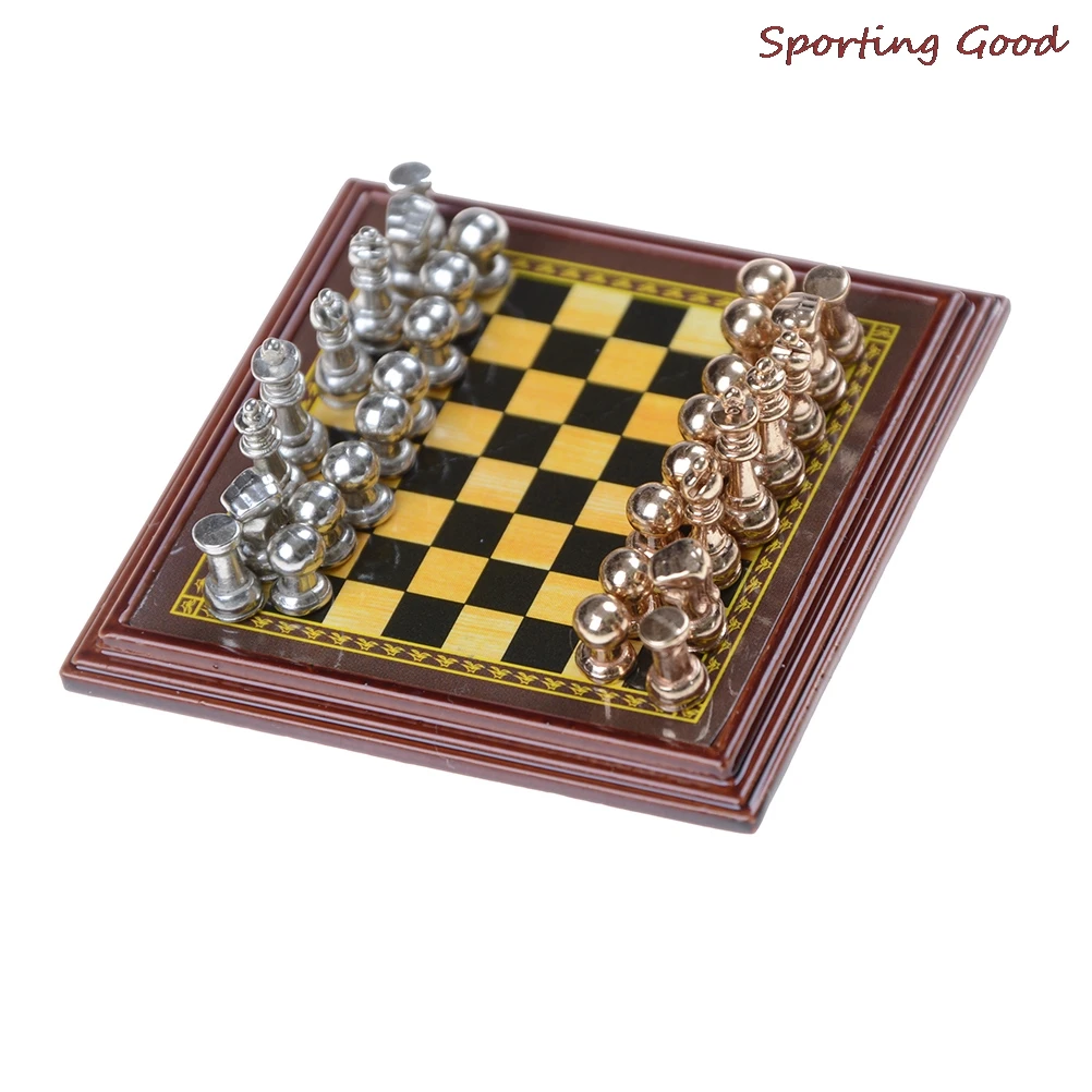 Классические цинковые литые шахматы деревянная шахматная доска набор для игр на