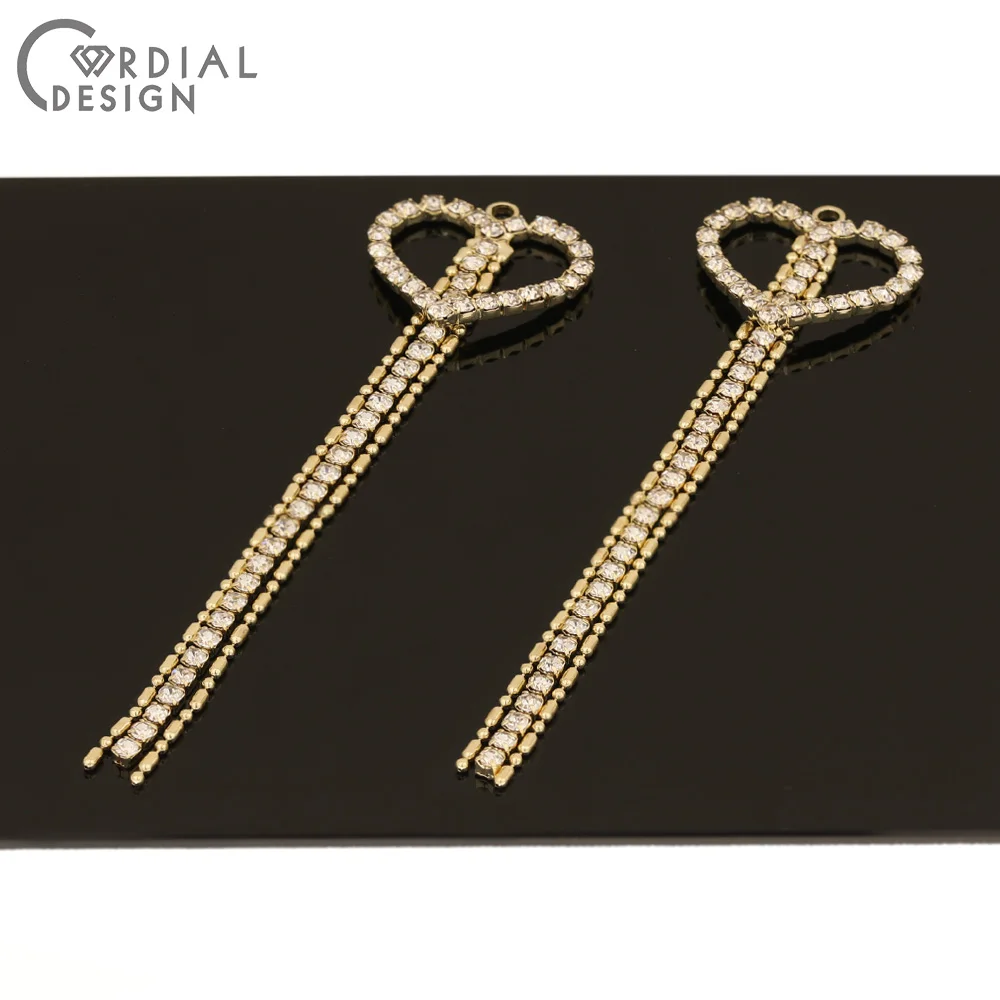 

Cordial Design 50Pcs 21*82MM CZ Rhinestone Charms/Jewelry Accessories/Claw/Heart Shape/Hand Made/DIY Pendant/Earrings Making