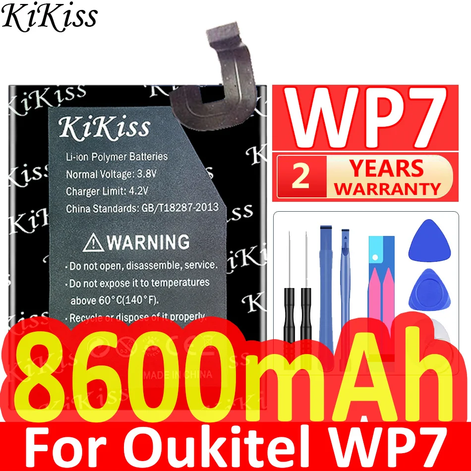 KiKiss-bater&iacute;a potente de 8600mAh para Oukitel WP7 WP 7, bater&iacute;a de larga capacidad, tiempo de espera-0