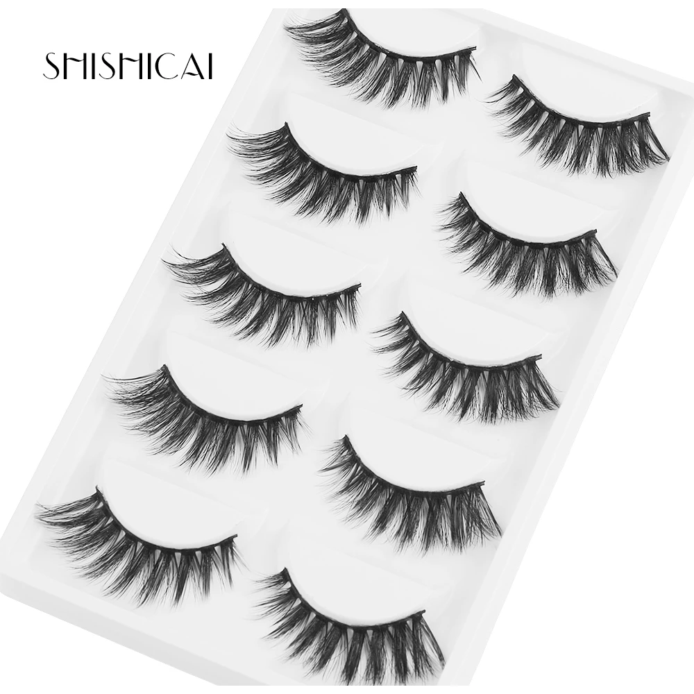 MAGEFY 5 пар/упак. ресницы для наращивания норки расширения 3D натуральный черный