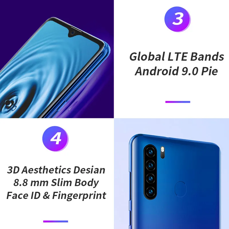 Смартфон Blackview A80 Pro 4 + 64 ГБ экран 6 49 дюйма Восьмиядерный процессор Helio P25 Android 9 0