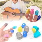 4 шт.компл. Силиконовая защита пальцев гитары гибкий левый кончик пальца руки протекторы для миниатюрная гитара укулеле гитара разные цвета