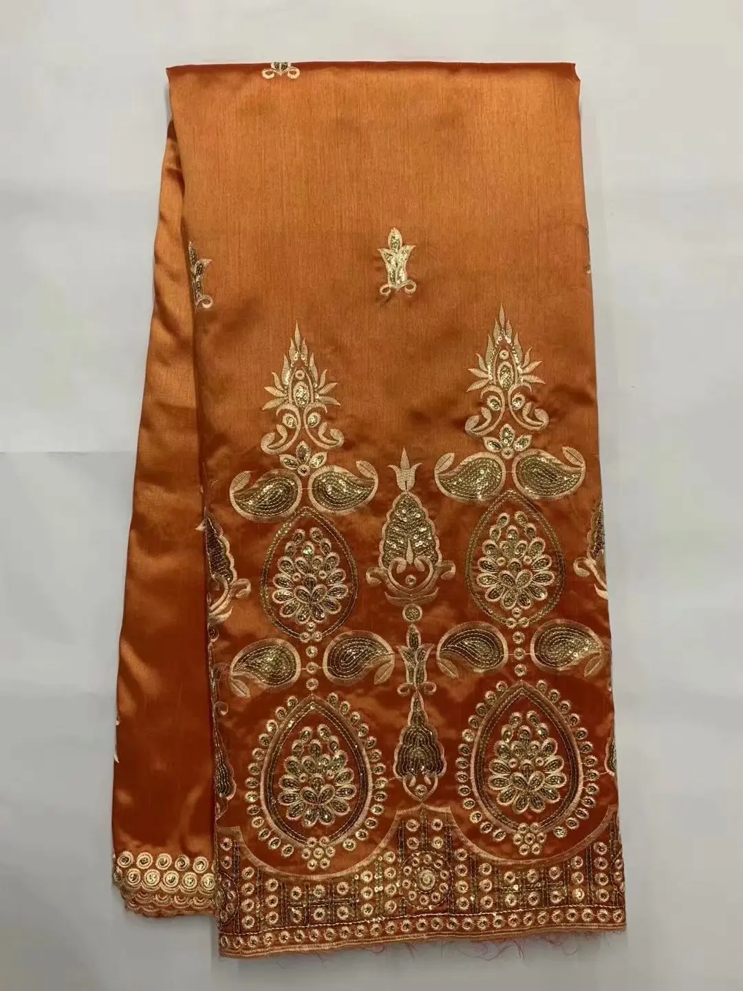 Африканская кружевная ткань George Wrapper Orange Высококачественная африканская для