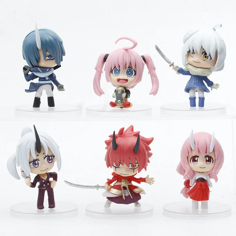 

About My Rebirth As A Slime 6 PCS Rimuru Benimaru Shuna Shion Soei Milim Action Figure Model Toy Collection Desktop Ornaments