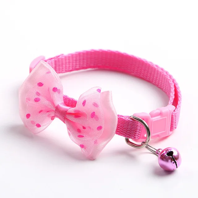 

Pet Cat Collar Bell Flower Adjustable Easy Wear Buckle Dog Collar Bells Lovely Flower Cat Necklace Pet Supplies Cat Accessories