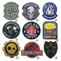 hot fabric embroidered badge armband patch skull compass reaper pattern outdooramp apparel backpack acc hookloop fasteners