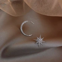 korean fashion meteorite moon temperament earrings for women party crystal earrings jewelry gifts asymmetric earrings for friend