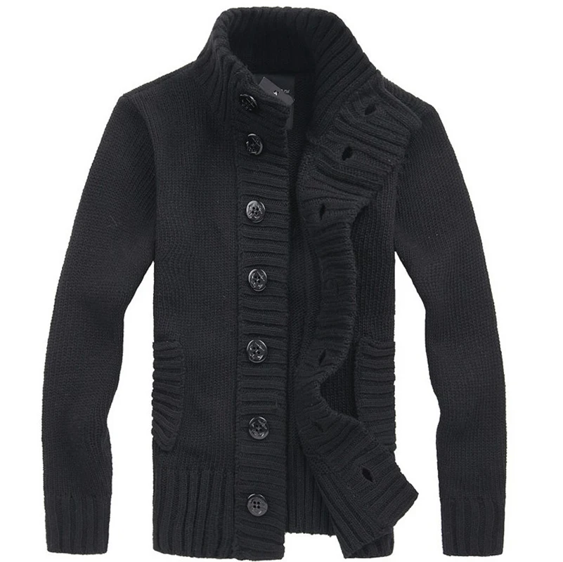 

Male Sweaters Solid Autumn Casual New Fit MOOWNUC 2019 Sweaters British Style Cardigan Fashion Slim Windproof Coats Homme Men