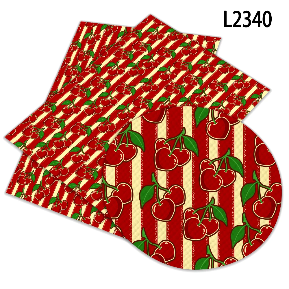 

Cherry Fruit Pattern Printed A4 30 Cm X 22cm Synthetic Faux Leather Fabric for DIY Handmade Sewing Clothes Decoration