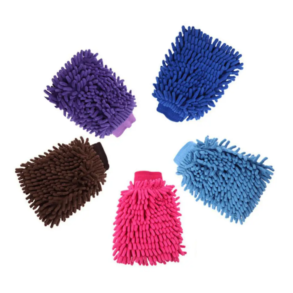 

2in1 Soft Absorbancy Chenille Microfiber Glove Car Wash Mitt Cleaning Tools Auto Detailing Clean Glove