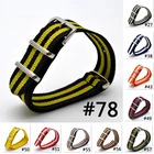 Ремешок нейлоновый для наручных часов, армейский спортивный браслет с металлической пряжкой для мужчин, 18 мм 20 мм 22 мм 24 мм