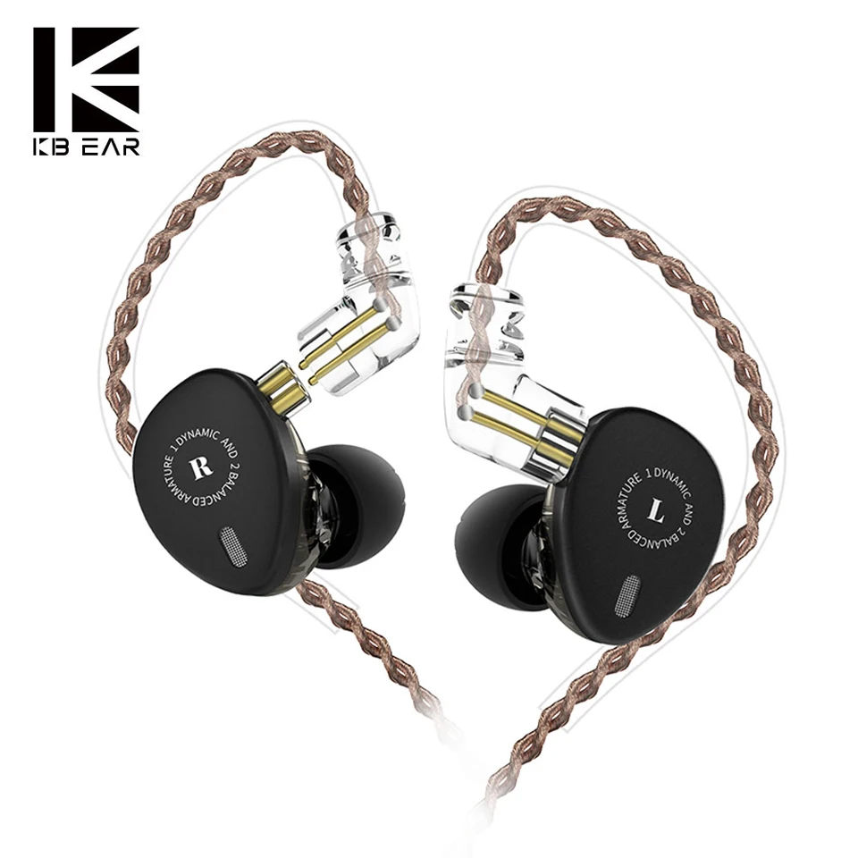 KBEAR KB06 2BA + 1DD гибридные наушники HIFI сценический DJ монитор с разъемом MMCX кабель для
